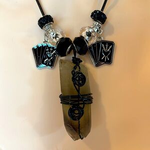 Goth Fairy Smoky Quartz Handcrafted Necklace
